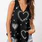 FAM-FAM Heart Printed V-Neck Tank - DAVERRI FASHIONS