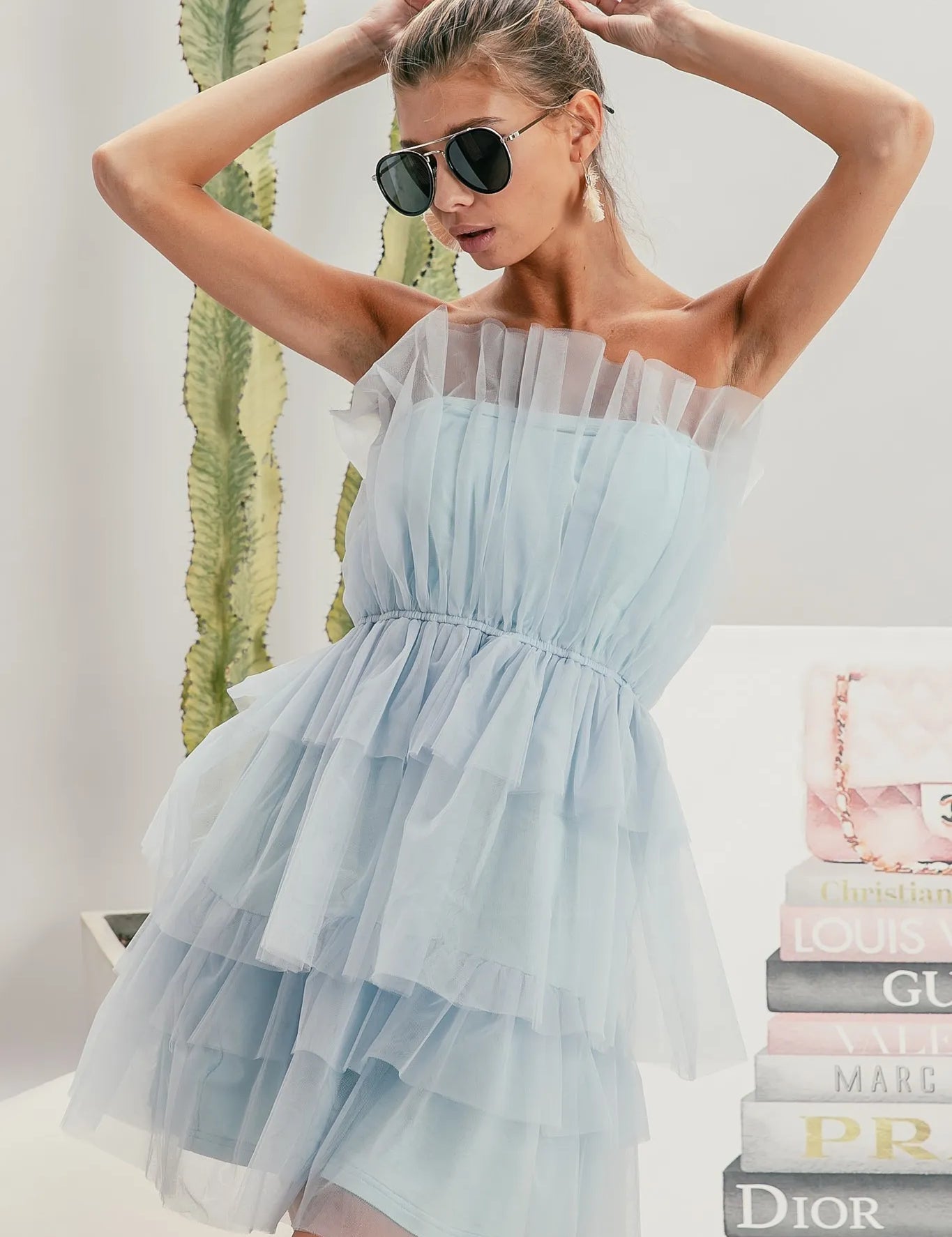 BiBi Sleeveless Layered Organza Dress | Mini Dresses Daverri Fashions