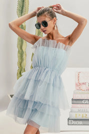 BiBi Sleeveless Layered Organza Dress | Mini Dresses Daverri Fashions