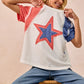 BiBi contrast French terry Fourth of July star t-shirt, textured finish