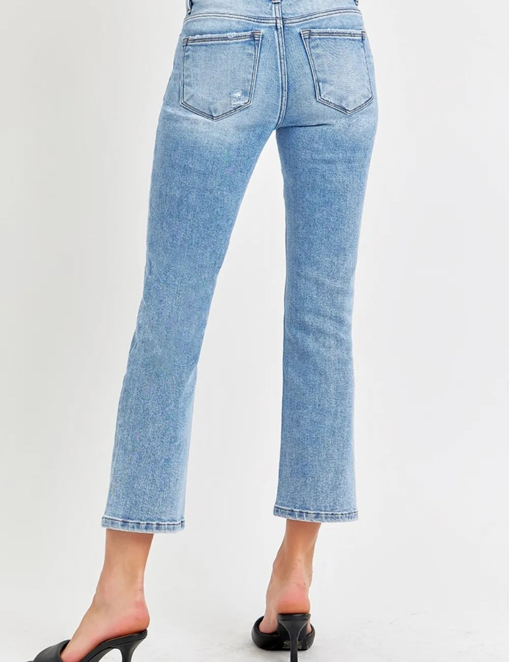 RISEN Full Size Low Rise Crop Slim Straight Jeans | Daverri Fashions