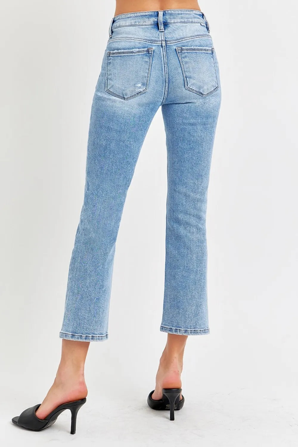 RISEN Full Size Low Rise Crop Slim Straight Jeans | Daverri Fashions