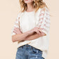 Lime 'N' Chili Full Size Lace Puff Sleeve Round Neck Top Plus Size
