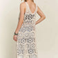 Cream-colored ADORA crochet sleeveless backless dress with hexagonal lace