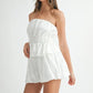 MABLE Floral Eyelet Lace Tube Top and Short Set