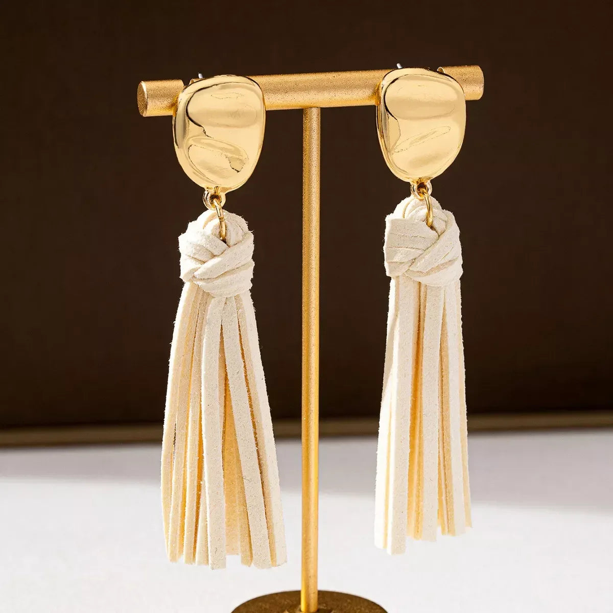 18K Gold-Plated Tassel Earrings - DAVERRI FASHIONS