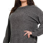 Zenana Full Size Brushed Ribbed Hacci Drop Shoulder Sweater Plus Size - DAVERRI FASHIONS