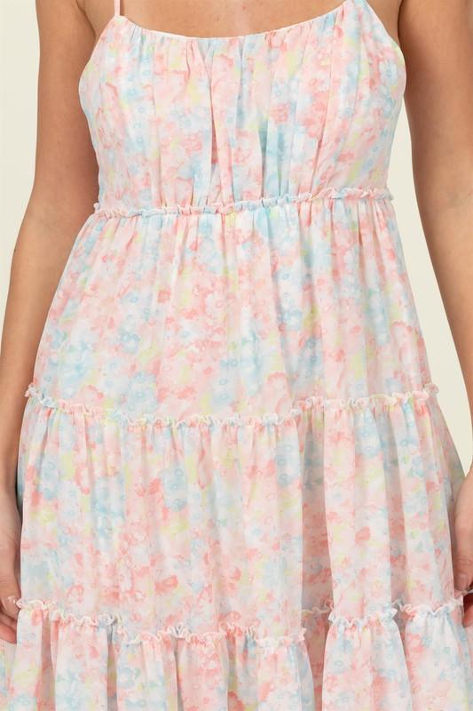 Flirty Floral Tie-Strap Midi Dress Midi Dresses