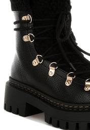 Omul Fleece & Faux Leather Boots | Boots Daverri Fashions