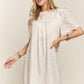 ADORA Ruffled Eyelet Round Neck Dress