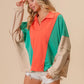BiBi Colorblock Exposed Seam French Terry Sweatshirt - DAVERRI FASHIONS