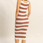 HYFVE Striped Scoop Neck Wide Strap Knit Dress Tank Dresses