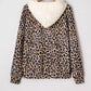 Leopard Print Long Sleeve Hoodie with Pocket - DAVERRI FASHIONS