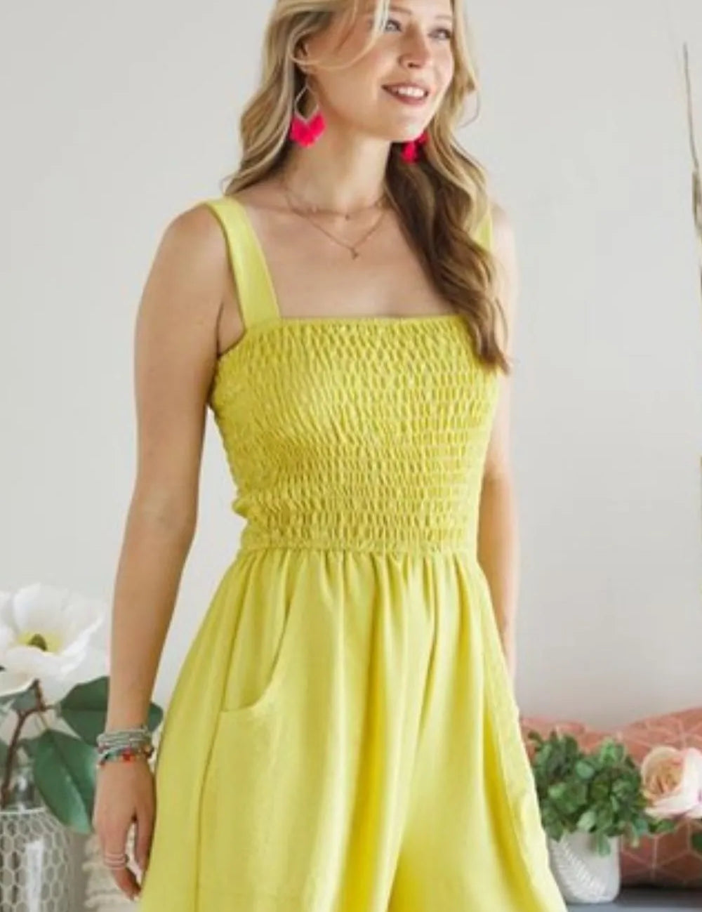 ADORA Smocking Top Wide Leg Jumpsuit | Jumpsuits Daverri Fashions