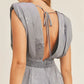MABLE Draped Romper with Pleated Shoulder Pad Detail Rompers