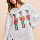 BiBi Christmas Sequin Nutcrackers Embroidery Sweatshirt - DAVERRI FASHIONS