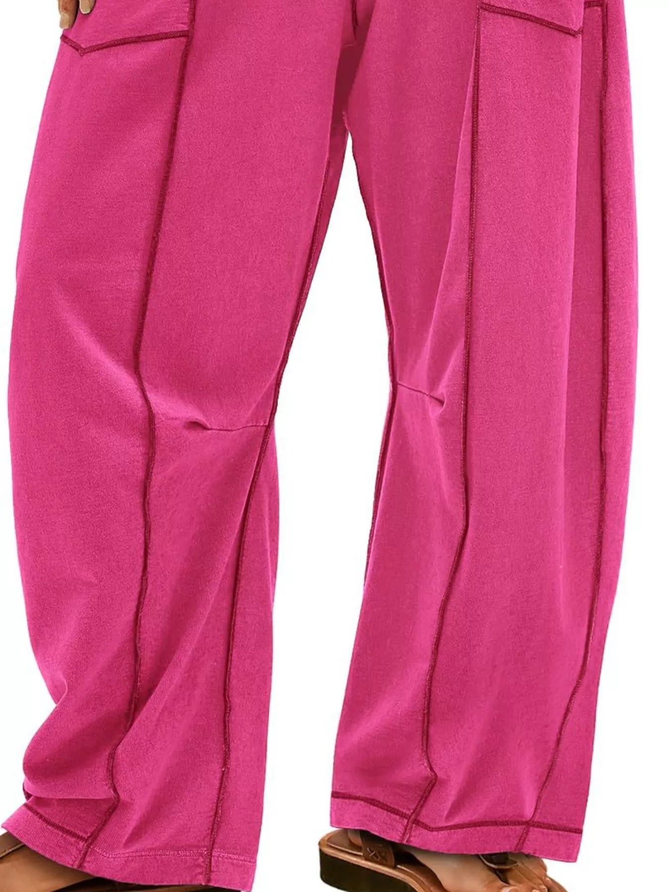 Drawstring Wide Leg Elastic Waist Pants | Pants Daverri Fashions