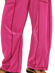 Drawstring Wide Leg Elastic Waist Pants | Pants Daverri Fashions
