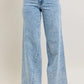 Judy Blue Full Size High Waist Wide Leg Jeans with Skewed Inseam Plus Size - DAVERRI FASHIONS