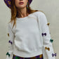 SO ME Mardi Gras sweater with colorful sequined bows