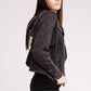 Zenana Acid Washed Hoodie Jacket Coats & Jackets