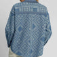 Umgee Paisley Print Denim Shirt Jacket Shackets