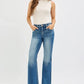 RISEN Full Size Tummy Control High Rise Flare Jeans Plus Size - DAVERRI FASHIONS
