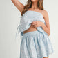 MABLE Embroidered Crop Cami and Balloon Mini Skirt Set Outfit Sets