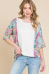 BOMBOM Floral Round Neck Half Sleeve T-Shirt - DAVERRI FASHIONS