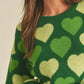 Heart Ribbed Hem Long Sleeve Sweater - DAVERRI FASHIONS