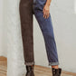 Two Tone Straight Leg Jeans - DAVERRI FASHIONS