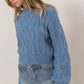 HYFVE Cable-Knit Mock Neck Dropped Shoulder Sweater Sweaters