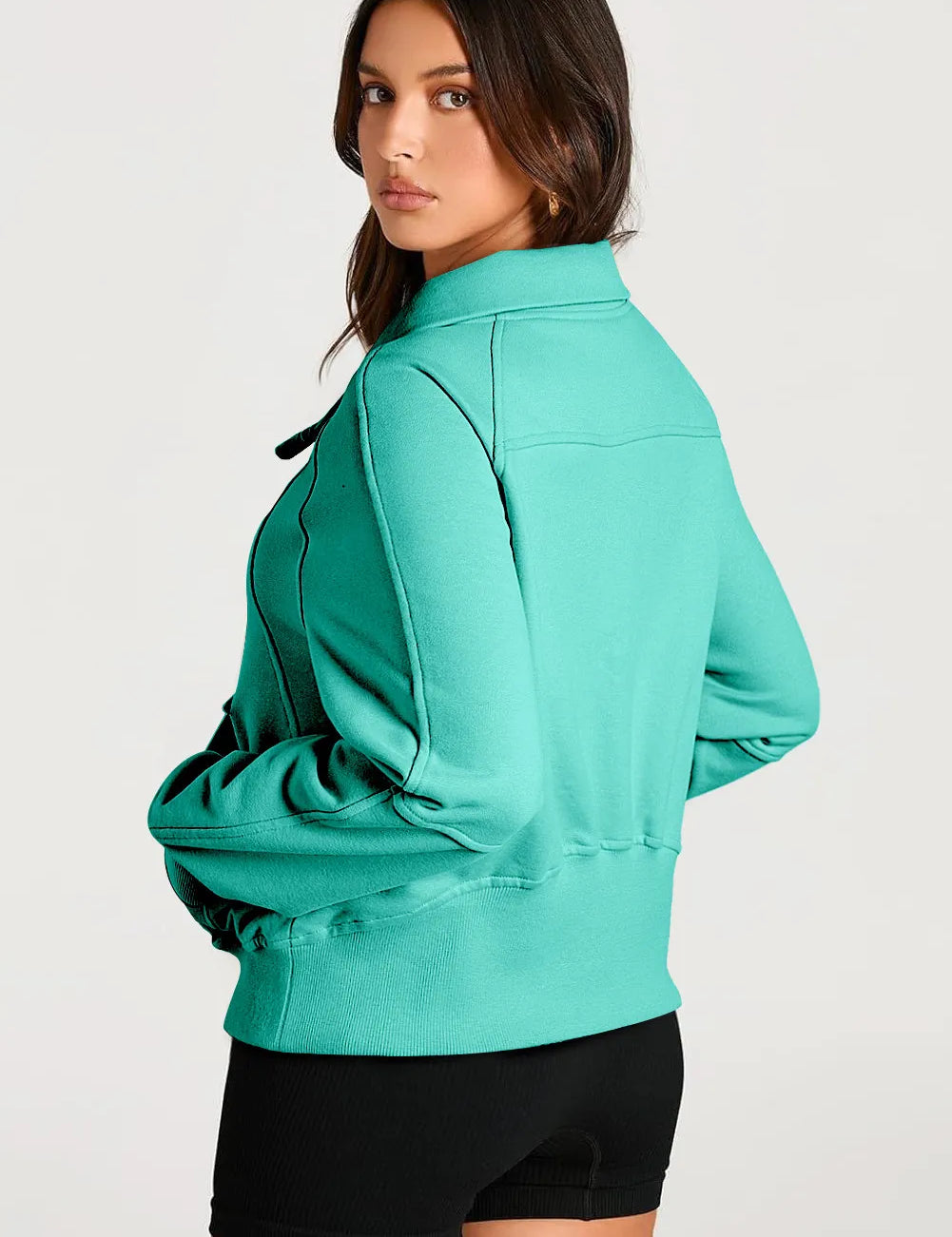 Half Zip Long Sleeve Sweatshirt | Sweatshirts Daverri Fashions