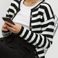 Striped Dropped Shoulder Long Sleeve Cardigan - DAVERRI FASHIONS