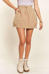 ADORA Drawstring Skort with Pockets - DAVERRI FASHIONS