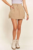 ADORA Drawstring Skort with Pockets Tan Skorts