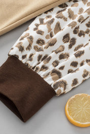 Leopard Drawstring Chest Pocket Hoodie | Hoodies Daverri Fashions
