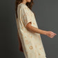 Umgee Full Size French Terry Short Sleeve Round Neck Dress Plus Size