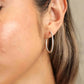 Adored Inlaid Moissanite 925 Sterling Silver Hoop Earrings - DAVERRI FASHIONS