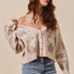 SO ME Floral Pattern Long Sleeve Button Sweater Cardigan - DAVERRI FASHIONS