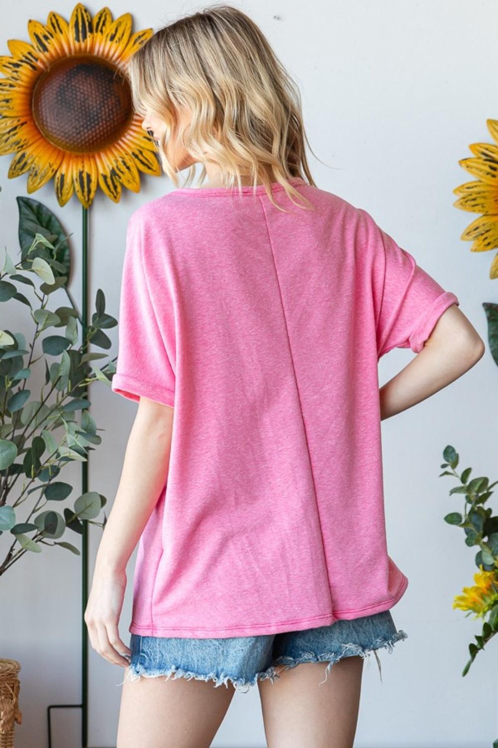 HOPELY Leopard Star Patch Short Sleeve T-Shirt T-Shirts