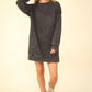 VERY J Mineral Washed Oversized Sweatshirt Mini Dress Mini Dresses