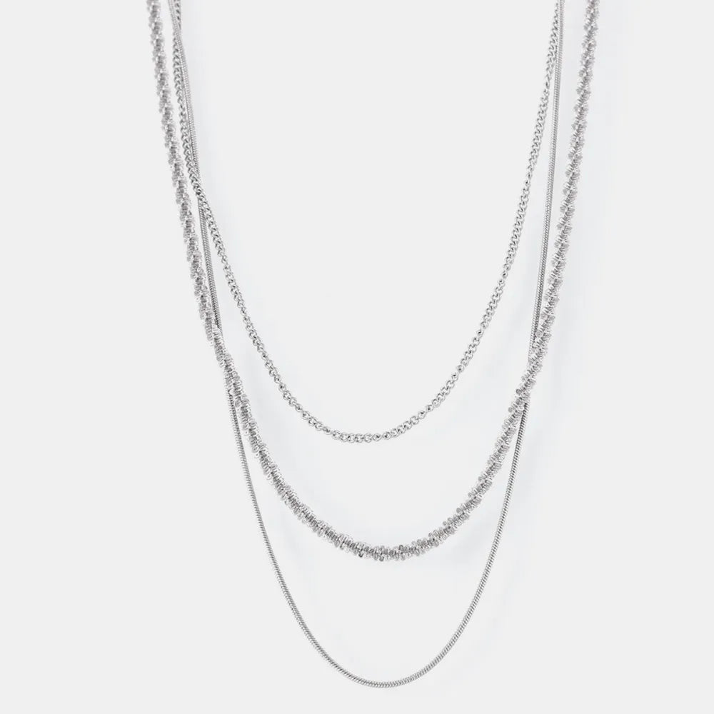 Titanium Steel Three-Layered Necklace | Necklaces Daverri Fashions