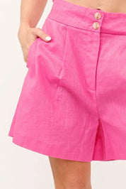 And The Why High Waist Wide Leg Mid Length Shorts | Shorts Daverri Fashions