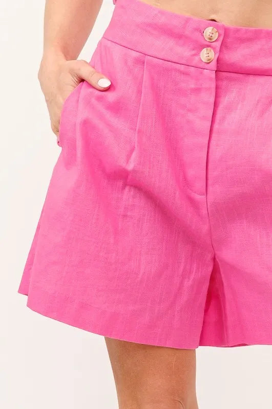 And The Why High Waist Wide Leg Mid Length Shorts Shorts