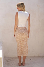 Jade By Jane Full Size Zebra Print Side Slit Midi Skirt Plus Size | Skirts Daverri Fashions