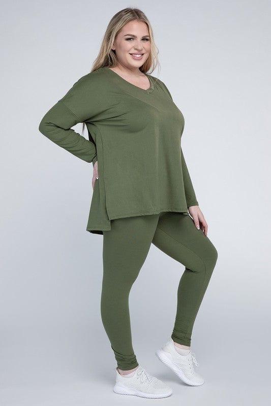 Zenana Plus Size Buttery Soft Loungewear Set Pants Sets