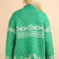 VERY J Christmas Element Mock Neck Long Sleeve Sweater - DAVERRI FASHIONS