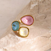 Triple Rhinestone Bypass Ring | Rings Daverri Fashions