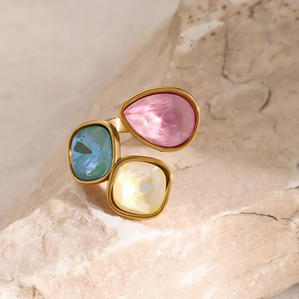 Triple Rhinestone Bypass Ring - DAVERRI FASHIONS